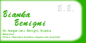 bianka benigni business card
